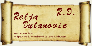 Relja Dulanović vizit kartica
